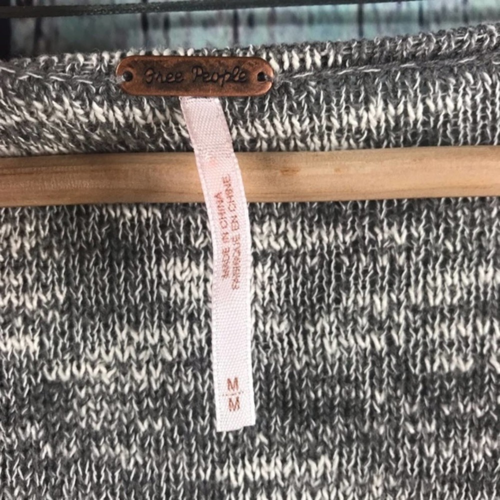 Free People Gotham Wrap Cross Over Linen Knit Top - Picture 7 of 8